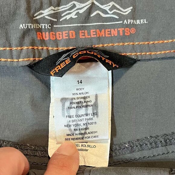 Free Country Boy’s Gray Rugged Elements Shorts Size 14 - Picture 7 of 12
